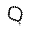 Chrome Hearts Bracelet Black Bead Cross Charm Bracelet