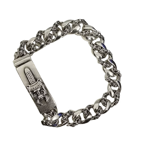Chrome Hearts Dagger ID Cuban Link Bracelet