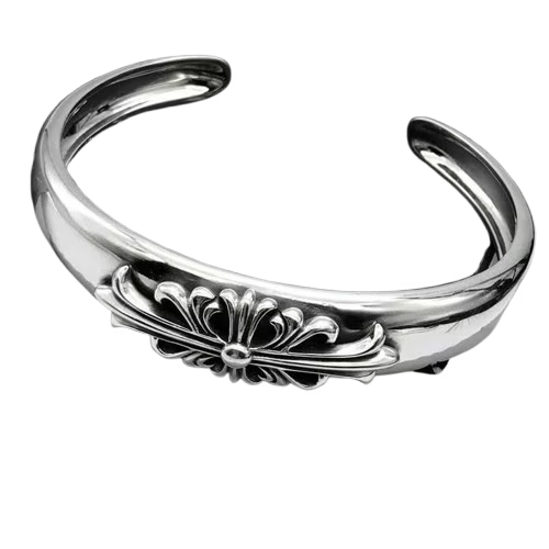 Chrome Hearts Floral Cross Open Cuff Bracelet