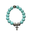 Chrome Hearts Turquoise Bead Cross Charm Bracelet