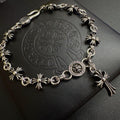 Chrome Hearts Tiny CH Cross Link Bracelet with Cross Charm